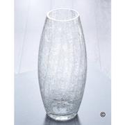 Curved Cylinder Crackle Glass Vase