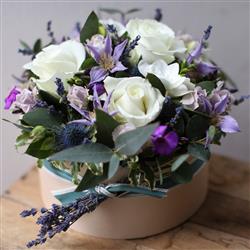 Lilac and white Hatbox